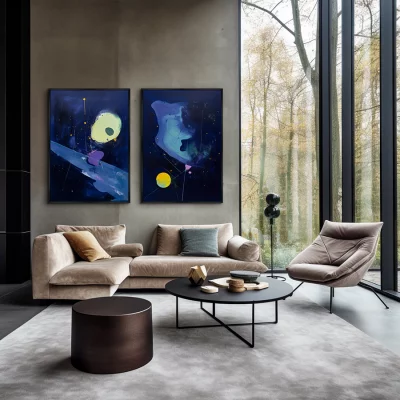 Набор из двух постеров на холсте Galactic space 75X105 / 75X105 CM 4