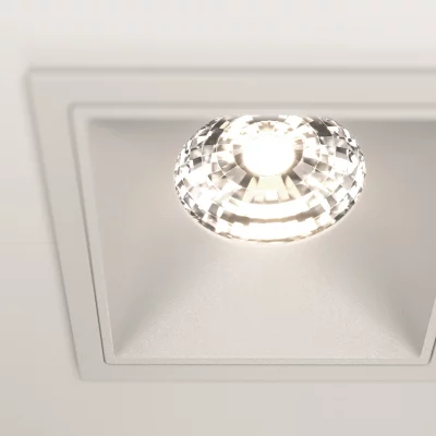 Встраиваемый светильник Alfa LED белый квадратный 4