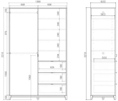 Шкаф Case 139X60X221 CM 8