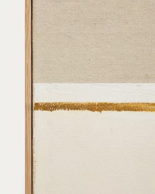 Абстрактная картина Salin с горизонтальной льняной полосой 80X4.5X100 CM 5