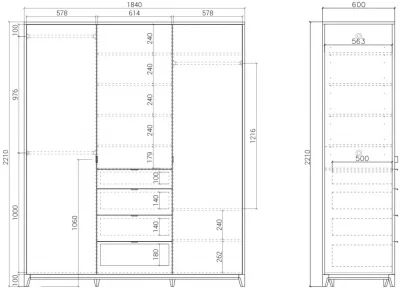 Шкаф Case 184X60X221 CM 9