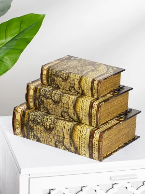 Набор из трёх шкатулок в виде книг Ancient World 21X8X29 / 17X7X24 / 13X5X19 CM 5