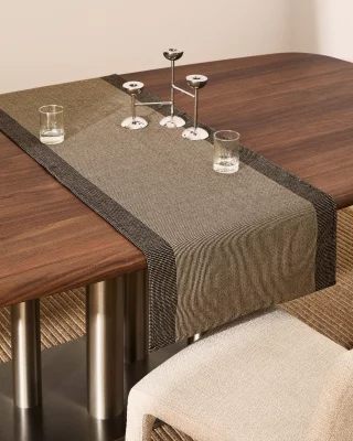 Черная хлопковая дорожка на стол Briven 50X150 CM 3