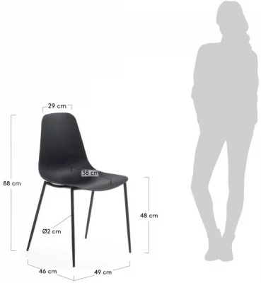 Стул на стальном каркасе Whatts 88X47X52 CM черный 6
