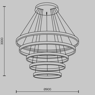 Подвесной светильник Rim 90X90X300 CM 6