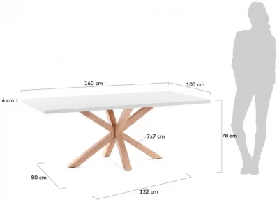 Стол из ДСП и HPL пластика New Argo 160X100X78 CM ножки из стали покраска под дуб 4