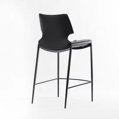 Барный стул Бремен черная экокожа черные ножки 58X49X112 CM 4