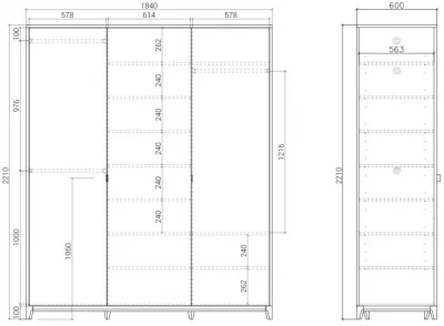 Шкаф Case 184X60X221 CM 6
