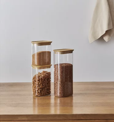 Банка для хранения прямоугольная Glass Bamboo 12X8X28 CM 5