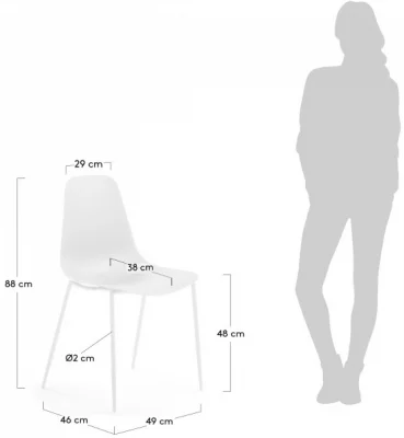 Стул на стальном каркасе Whatts 88X47X52 CM белый 5