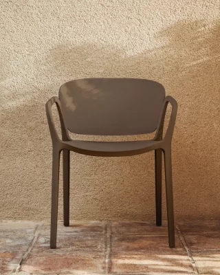 Штабелируемый уличный стул Ania темно-коричневый 60X55X76 CM 3