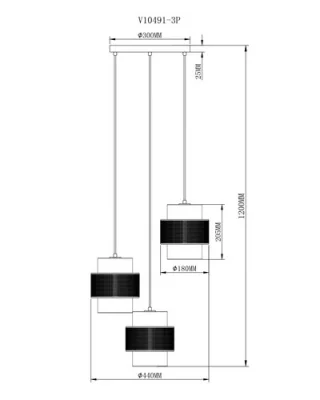 Подвесная люстра Gela 44X44X70 CM 6