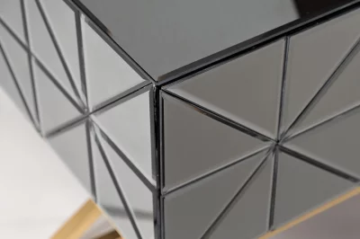 Прикроватная тумба с матовой зеркальной отделкой и металлическим каркасом 40X60X60 CM 5