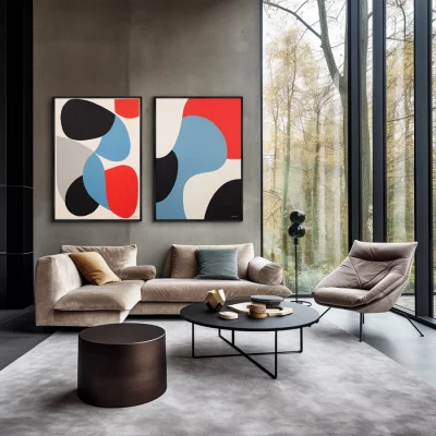 Набор из двух постеров на холсте Falling up into these colors 75X105 / 75X105 CM 4