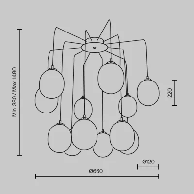 Подвесной светильник Бранч 66X66X148 CM 3