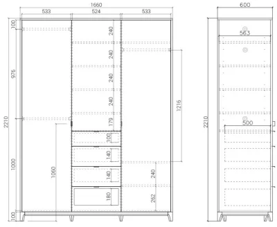 Шкаф Case 166X60X221 CM 8