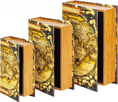 Набор из трёх шкатулок в виде книг Ancient World 21X8X29 / 17X7X24 / 13X5X19 CM 9