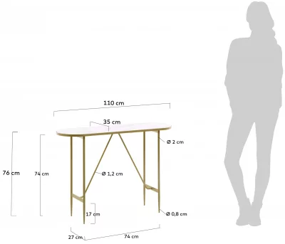 Консольный столик Elisenda 110X35X76 CM 7