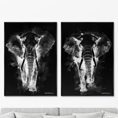 Набор из двух постеров на холсте Walking elephants 75X105 / 75X105 CM 8