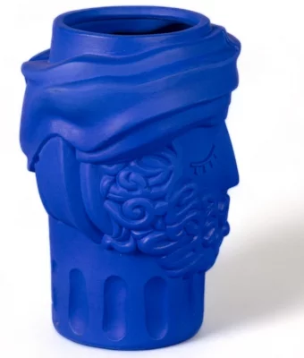 Синяя глиняная ваза Man Blue Magna Graecia 24X22X32 CM 4