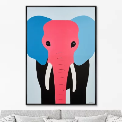Постер на холсте The colorful elephants 75X105 CM 6