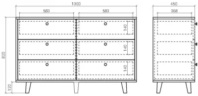 Комод Twin 130X45X82 CM 7