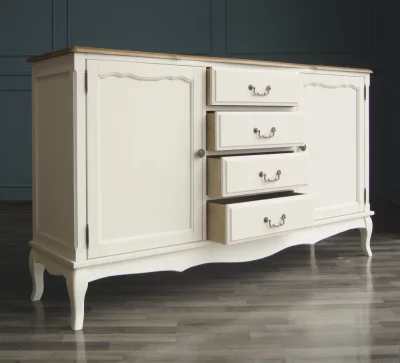 Бежевый комод Леонтина с дверками и ящиками 160X42X91 CM 4