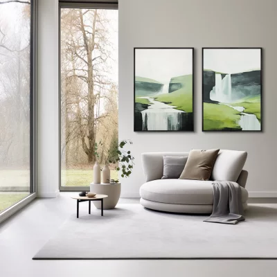 Набор из двух постеров на холсте Milky Rivers 75X105 / 75X105 CM 4