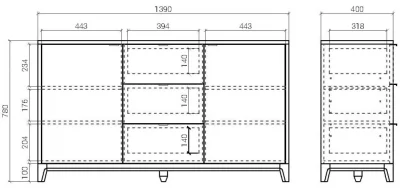 Комод Case 139X40X78 CM 7