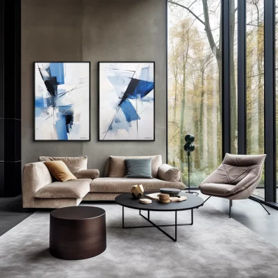 Набор из двух постеров на холсте Geometry of Winter Colors 75X105 / 75X105 CM 4