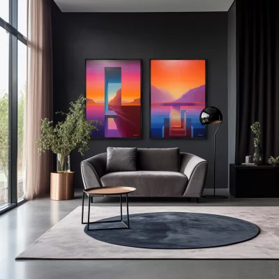Набор из двух постеров на холсте Continuum 75X105 / 75X105 CM 4