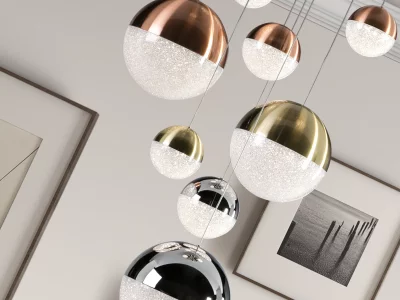 Подвесной светодиодный светильник Sphere 9L LED разноцветный 50X110 CM 5
