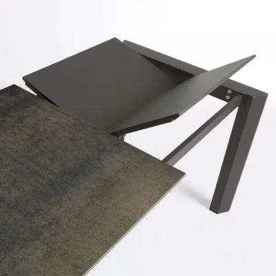 Раскладной стол Atta 160-220X90X76 CM с имитацией состаренного метала серый 5