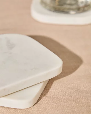 Набор из 4 белых мраморных подставок Zera 10X10X1.5 CM 3