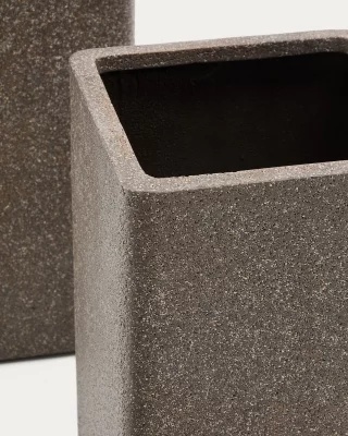Комплект из 2 высоких кашпо Minoa с эффектом коричневого камня 44X44 CM 3
