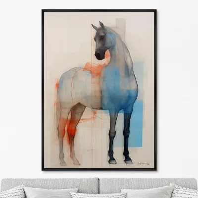 Постер на холсте Horses in a color scheme 75X105 CM 6