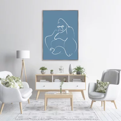 Репродукция на холсте Gorilla on blue 75X105 CM 3
