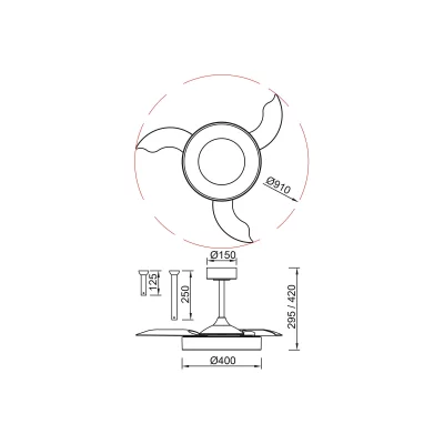Люстра-вентилятор NISEKO FAN S 40X29.5 CM 3