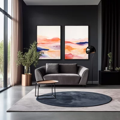 Набор из двух постеров на холсте Spilled ​​Colors 75X105 / 75X105 CM 4