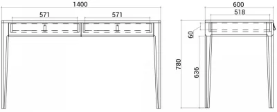 Рабочий стол Case 140X60X78 CM 7