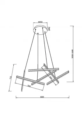 Подвесной светильник Line 102X72X320 CM 5