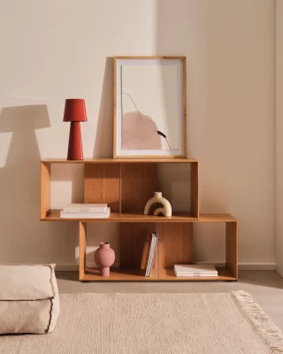 Комплект из 2 модульных стеллажей Litto из шпона дуба 101X76 CM 3