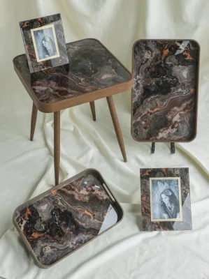 Комплект из двух декоративных подносов Acantha 51X33X5 / 42X26X5 CM 8