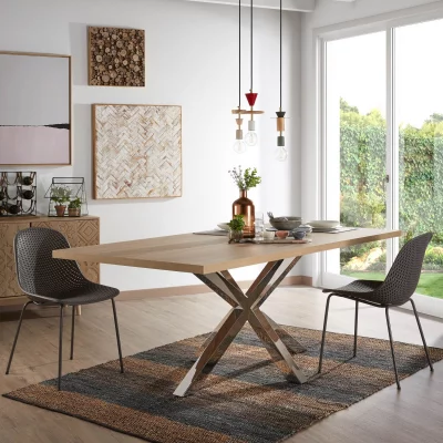 Стул пластиковый на стальном каркасе Quinby 46X58X82 CM серого цвета 5