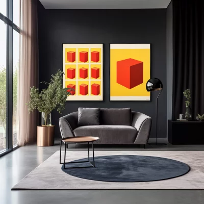 Набор из двух постеров на холсте Colors and shape space 75X105 / 75X105 CM 4