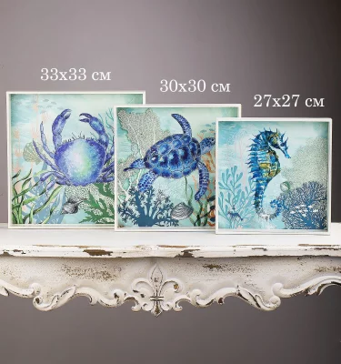 Набор из трёх декоративных подносов Connla 33X33X5 / 30X30X5 / 27X27X4 CM 10