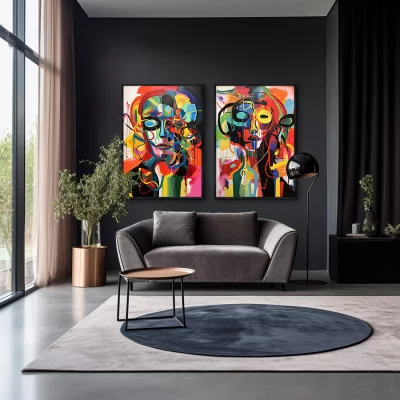 Набор из двух постеров на холсте Vibrant mindsets 75X105 / 75X105 CM 4