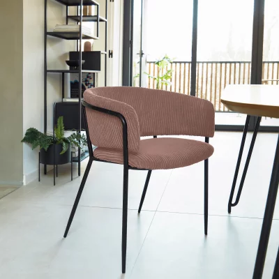 Стул с подлокотниками Runnie 58X58X73 CM розовый вельвет 5