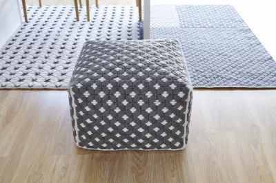 Пуф с чехлом из шерсти Silai Small 52X52X35 CM черный 3
