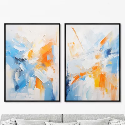 Набор из двух постеров на холсте Red blue white 75X105 / 75X105 CM 8